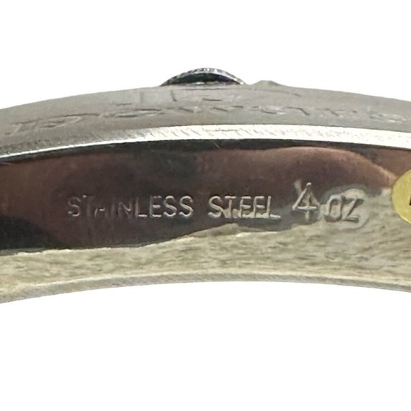 Dewar's Scotch Whiskey Stainless Steel 4 oz Pocket Flask Embossed Screw Top - Picture 6 of 10